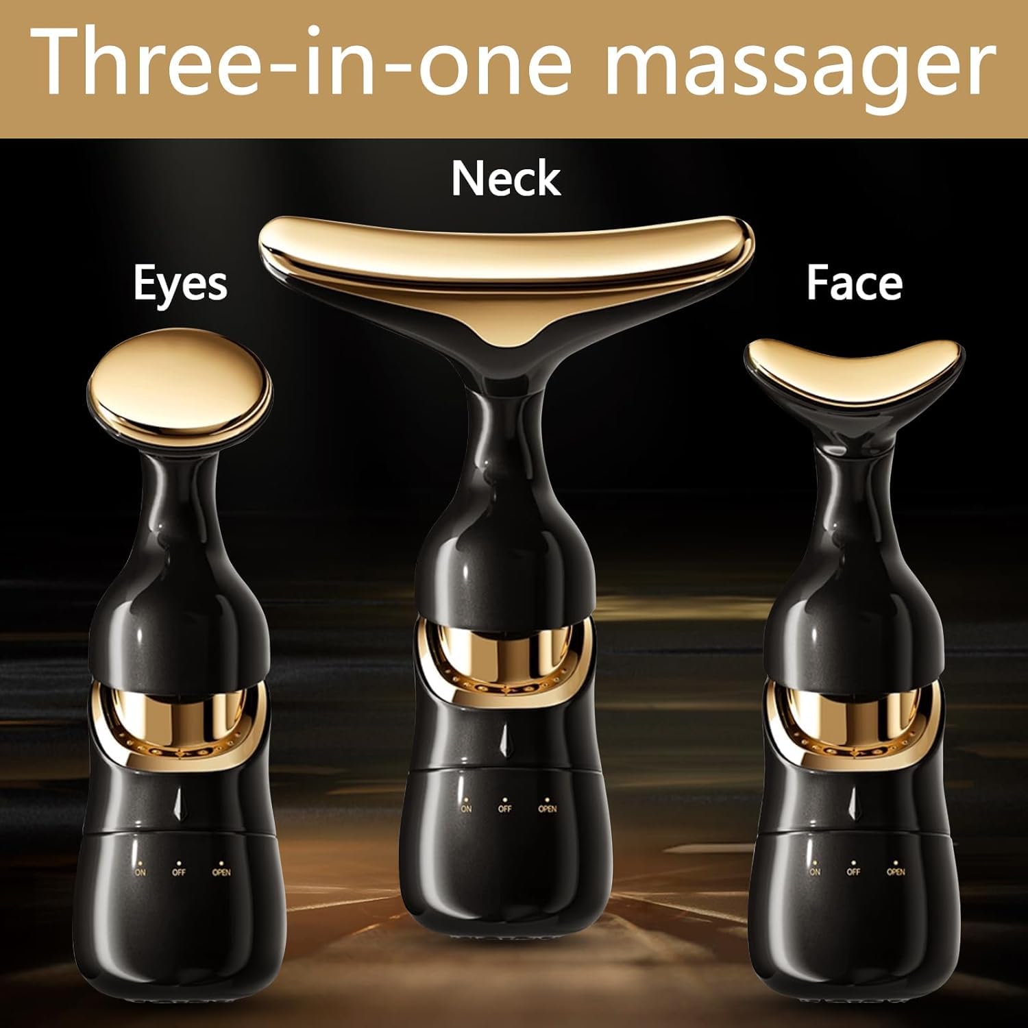 Picture of Face Massager Tool, Facial and Neck Massager Beauty 3-in-1 Double Action Thermal and Vibration for Skin Care Face. 