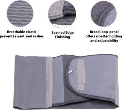 Picture of Abdominal Belt after delivery Tummy Reduction Trimmer Belly Slimming Binder for Women & Men Abdomen Compression Support Grey Hook and Loop closure 