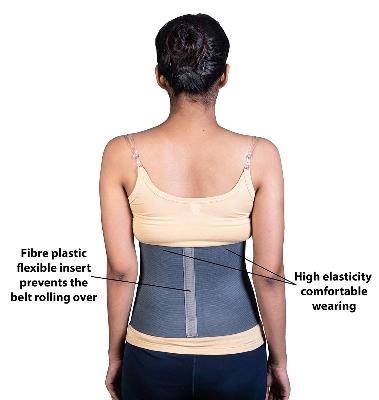 Picture of Abdominal Belt after delivery Tummy Reduction Trimmer Belly Slimming Binder for Women & Men Abdomen Compression Support Grey Hook and Loop closure 