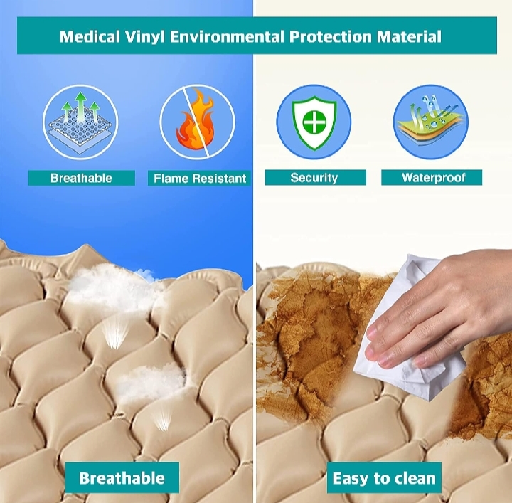 Picture of Anti-Decubitus Air Pump and Bubble Mattress for Prevention of Sorenil Bed Sore and Pressure Sores (Beige) 