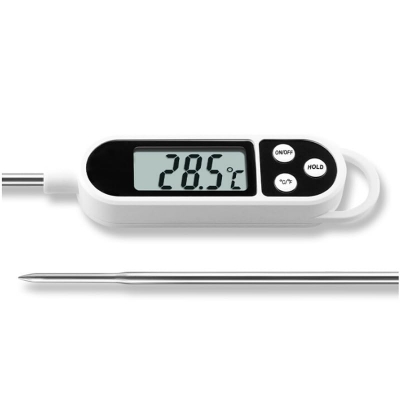 Picture of Digital LCD Cooking Food Meat Probe Kitchen BQB Thermometer Temperature Test Pen - Instant Read,Plastic, pack of 1 White-silver