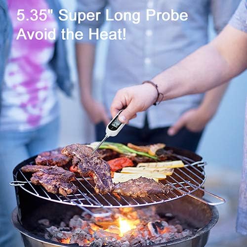 Picture of Digital LCD Cooking Food Meat Probe Kitchen BQB Thermometer Temperature Test Pen - Instant Read,Plastic, pack of 1 White-silver