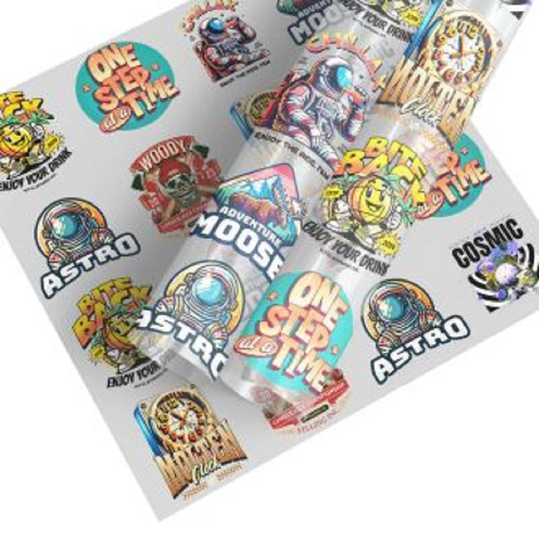 Picture of Costom UV DTF Stickers print. Long-lasting waterproof durable quality print. Size 11*16 inchi Multicolor