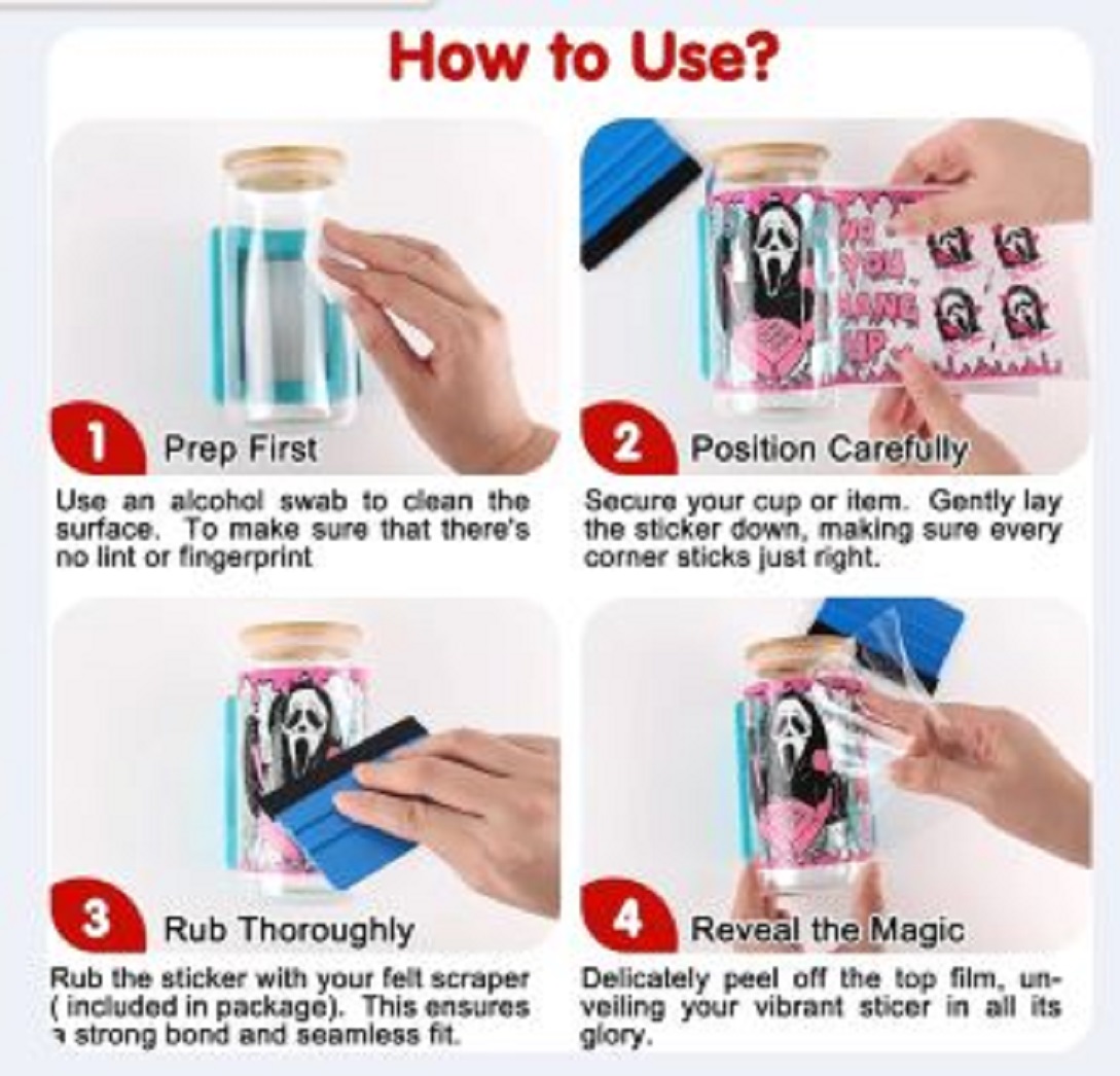 Picture of Costom UV DTF Stickers print. Long-lasting waterproof durable quality print. Size 11*16 inchi Multicolor
