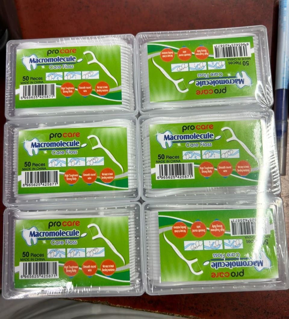 Picture of Procare Macromolecule Dental Floss Pick Toothpick Inner dental Cleaner Tooth Picks-50 pcs(1 box) White