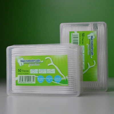 Picture of Procare Macromolecule Dental Floss Pick Toothpick Inner dental Cleaner Tooth Picks-50 pcs(1 box) White