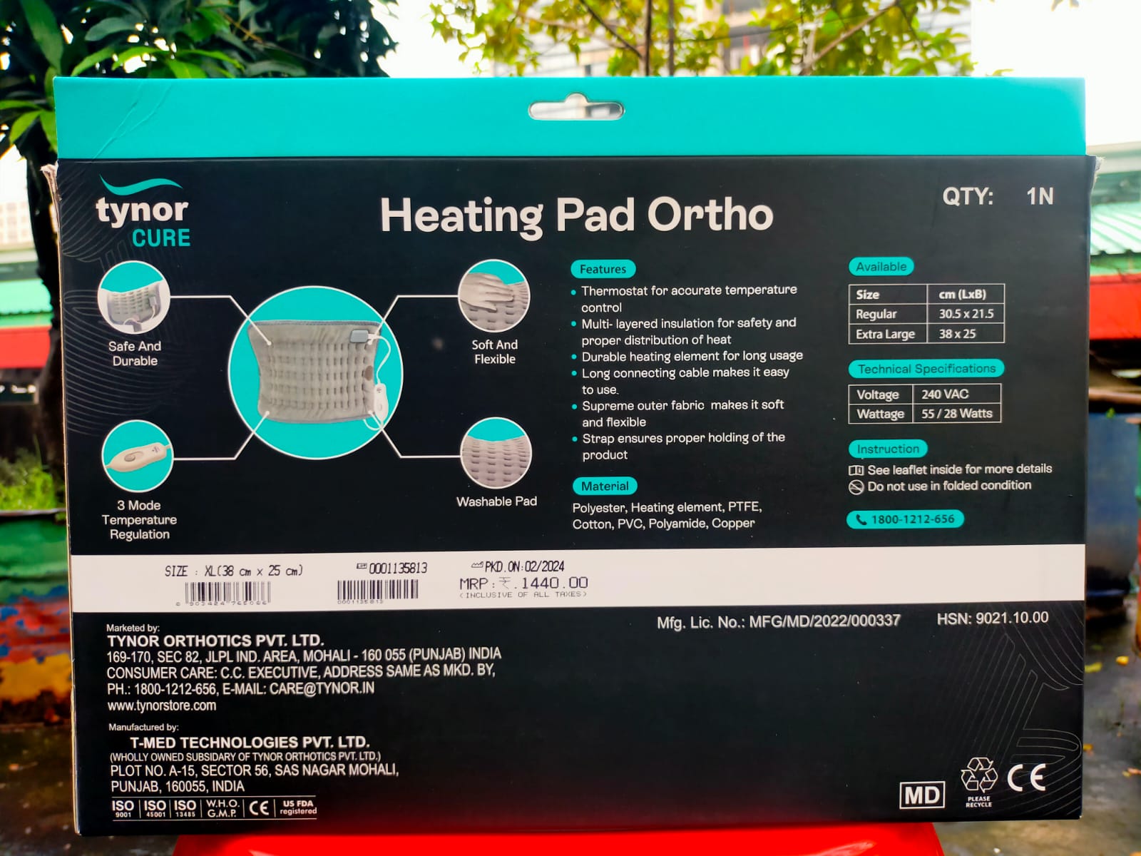 Picture of Tynor Heating pad Orthopedic,(With Adjustable pain relief pad) regular Grey