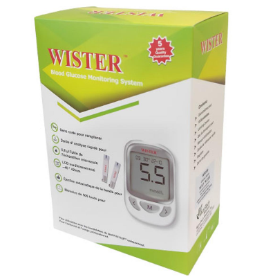 Picture of Wister blood glucose monitor with free 10 strips & 5 years quality guarantee 