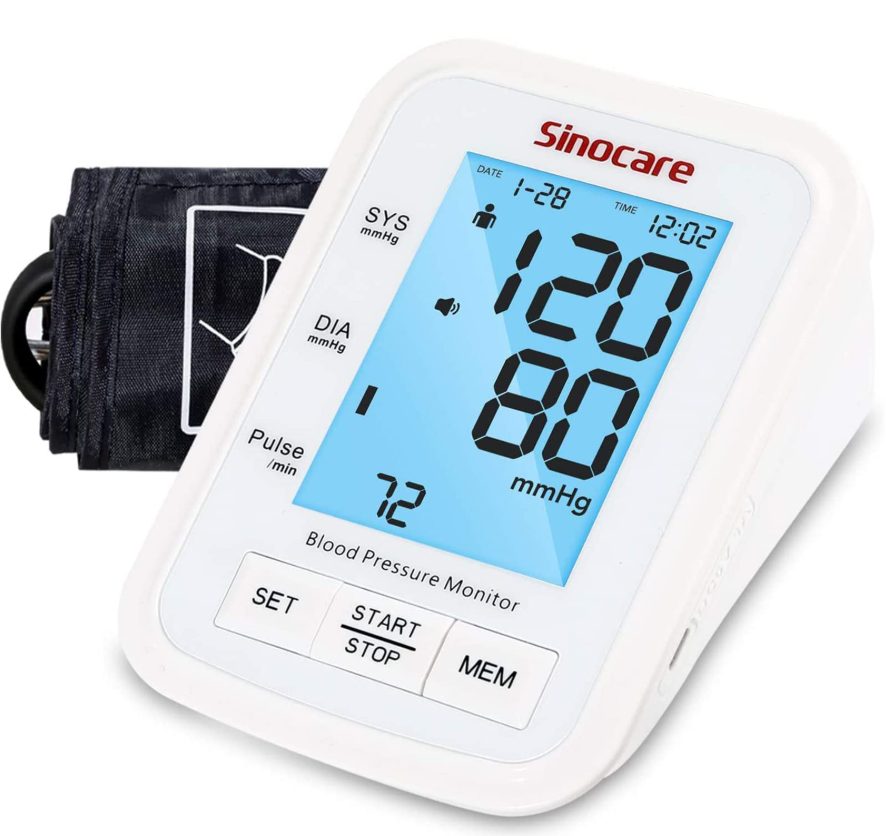 Picture of SINOCARE Blood Pressure Monitor With colour display (BA-823) White