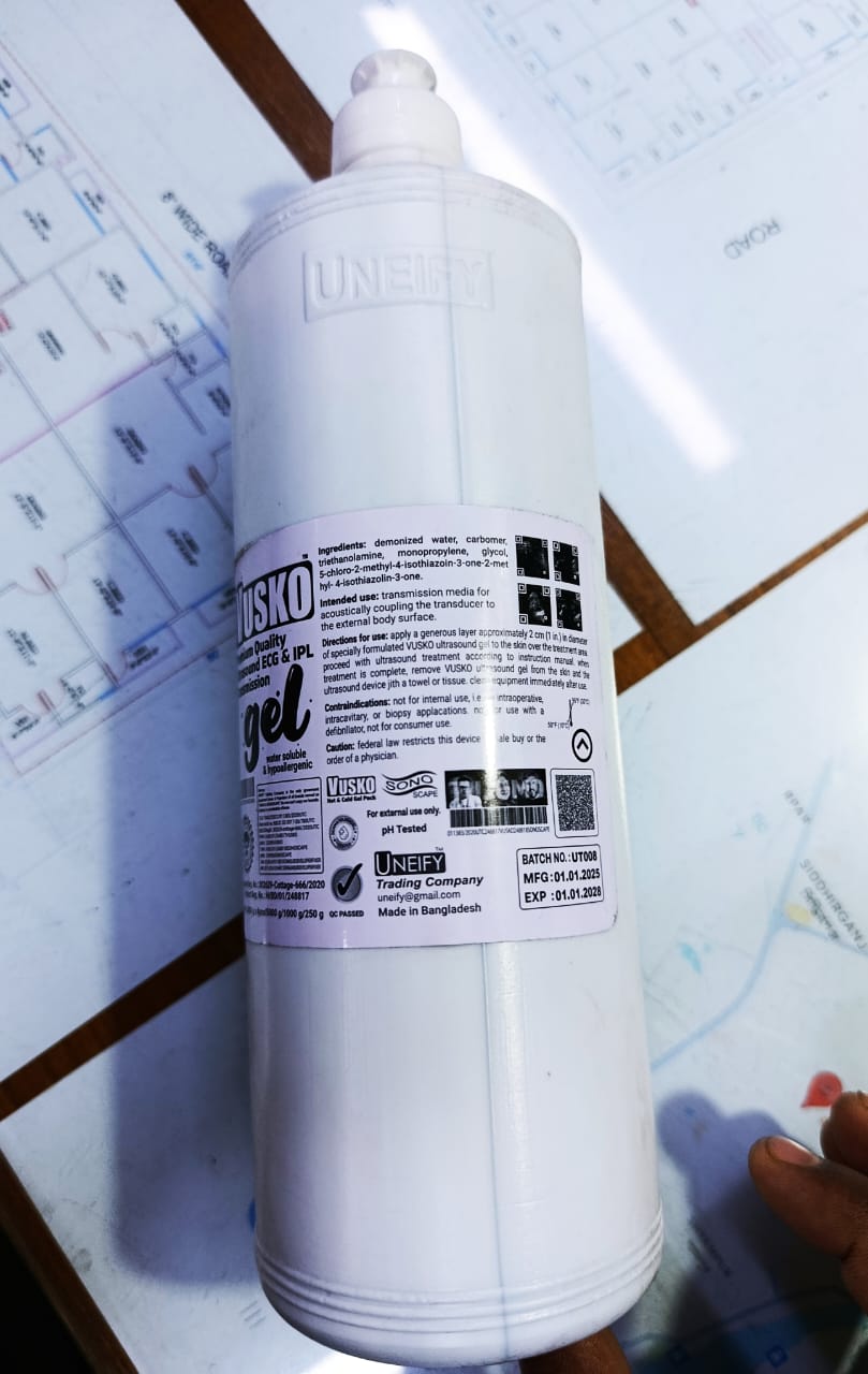Picture of VUSKO Premium Quality Ultrasound ECG & IPL Transmission Gel 1000ml White