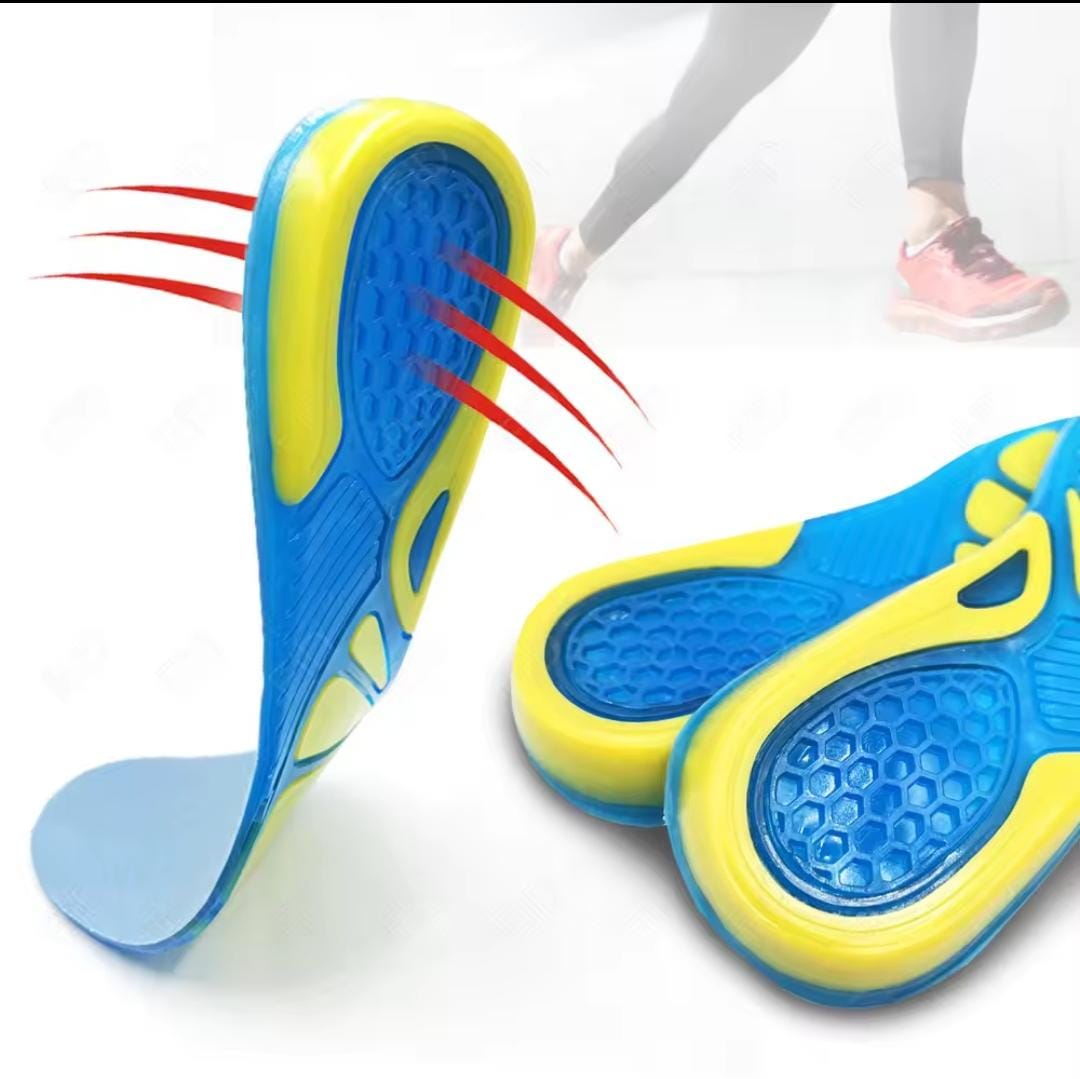 Picture of Silicone Non-Slip Gel Soft Sport Shoe Insoles Massaging Insole Orthopedic Foot Care For Feet Shoes Sole Shock Absorption Pads. Blue
