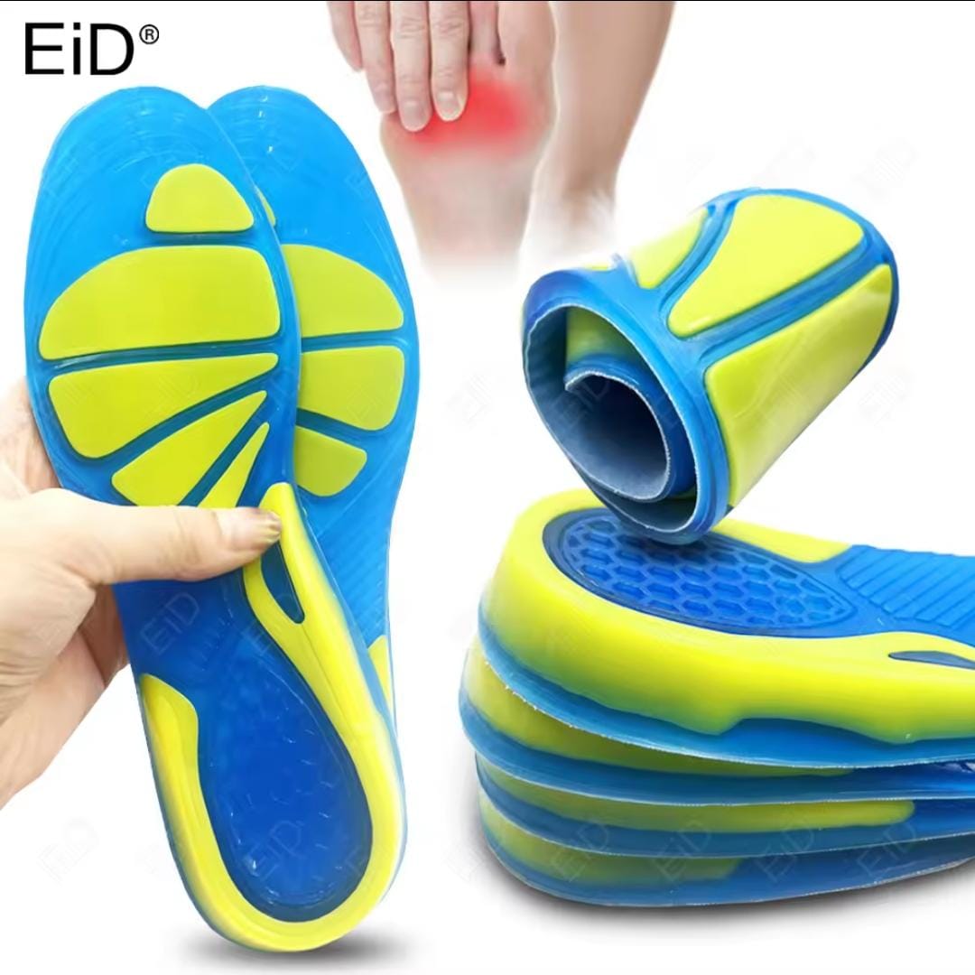 Picture of Silicone Non-Slip Gel Soft Sport Shoe Insoles Massaging Insole Orthopedic Foot Care For Feet Shoes Sole Shock Absorption Pads. Blue