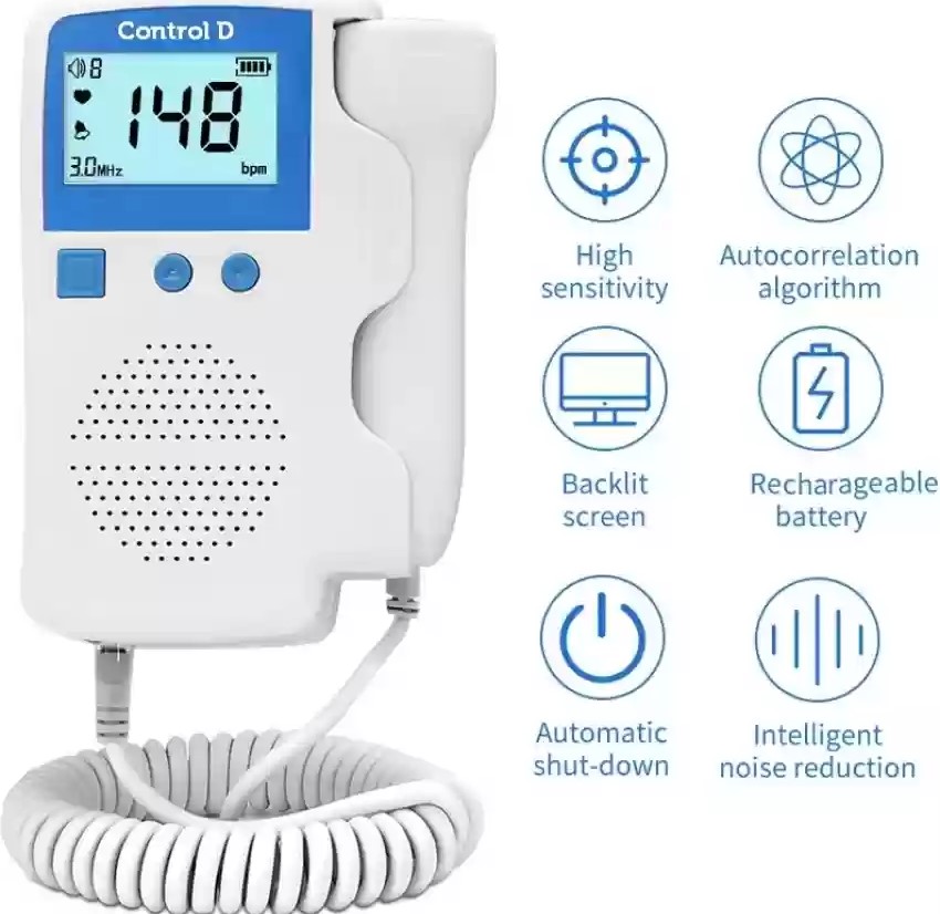 Picture of Ultrasound Doppler Fetal Heart Rate Monitor Home Fetal Heart Rate Monitor Stethoscope Fetal Heart Rate Monitor Blue