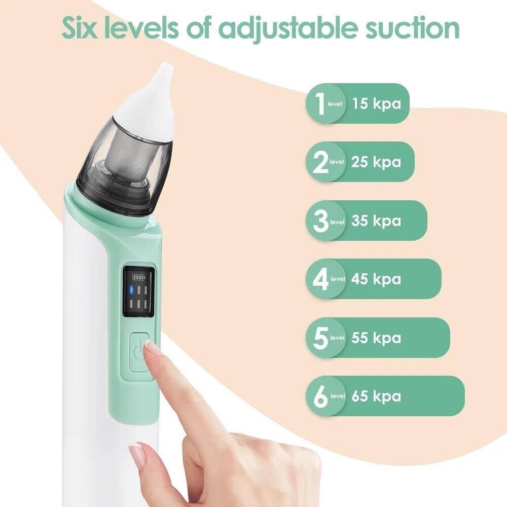 Picture of Rechargeable Baby Nose Cleaner Silicone Adjustable Suction Electric Child Nasal Aspirator Health Safety Convenient Low Noise Multicolor