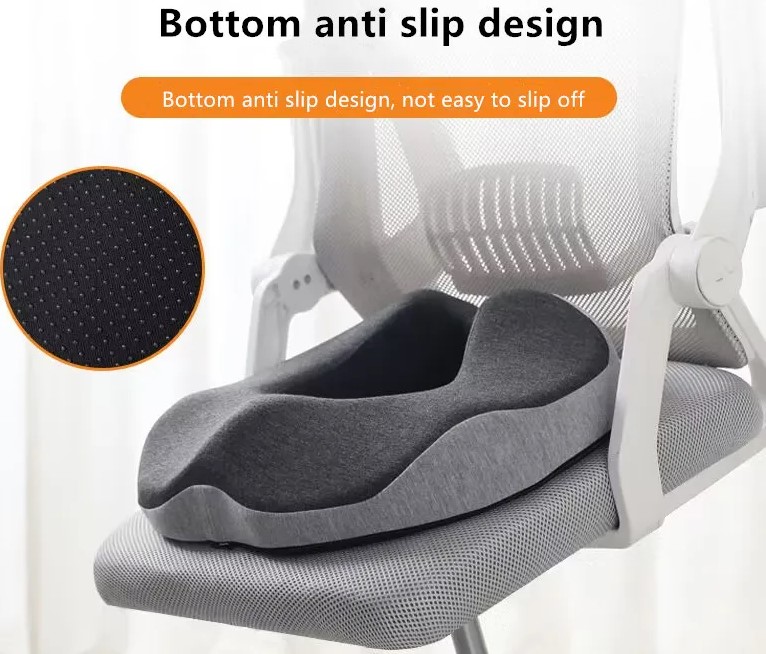 Picture of Hemorrhoid Mat Health Care Seat Cushion Sciatica Tailbone Bed Sores Donuts Shape Sitting Pain Relief Travel Office Memory Foam Dark Ash