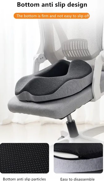 Picture of Hemorrhoid Mat Health Care Seat Cushion Sciatica Tailbone Bed Sores Donuts Shape Sitting Pain Relief Travel Office Memory Foam Dark Ash