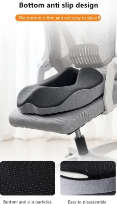 Picture of Hemorrhoid Mat Health Care Seat Cushion Sciatica Tailbone Bed Sores Donuts Shape Sitting Pain Relief Travel Office Memory Foam Dark Ash