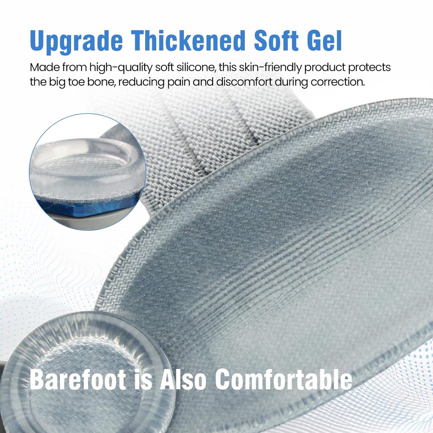 Picture of Bunion Corrector for Women Big Toe – Adjustable Knob for Angle Correction, Soft Gel Pad for Bunion Relief – One Size Fits Most, Unisex, Fits Left or Right Foot（1 PCS Grey