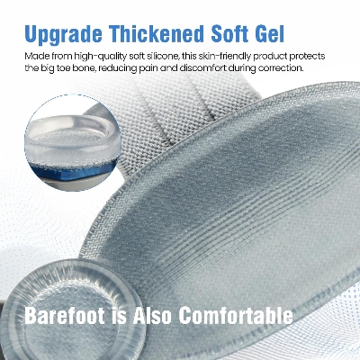Picture of Bunion Corrector for Women Big Toe – Adjustable Knob for Angle Correction, Soft Gel Pad for Bunion Relief – One Size Fits Most, Unisex, Fits Left or Right Foot（1 PCS Grey