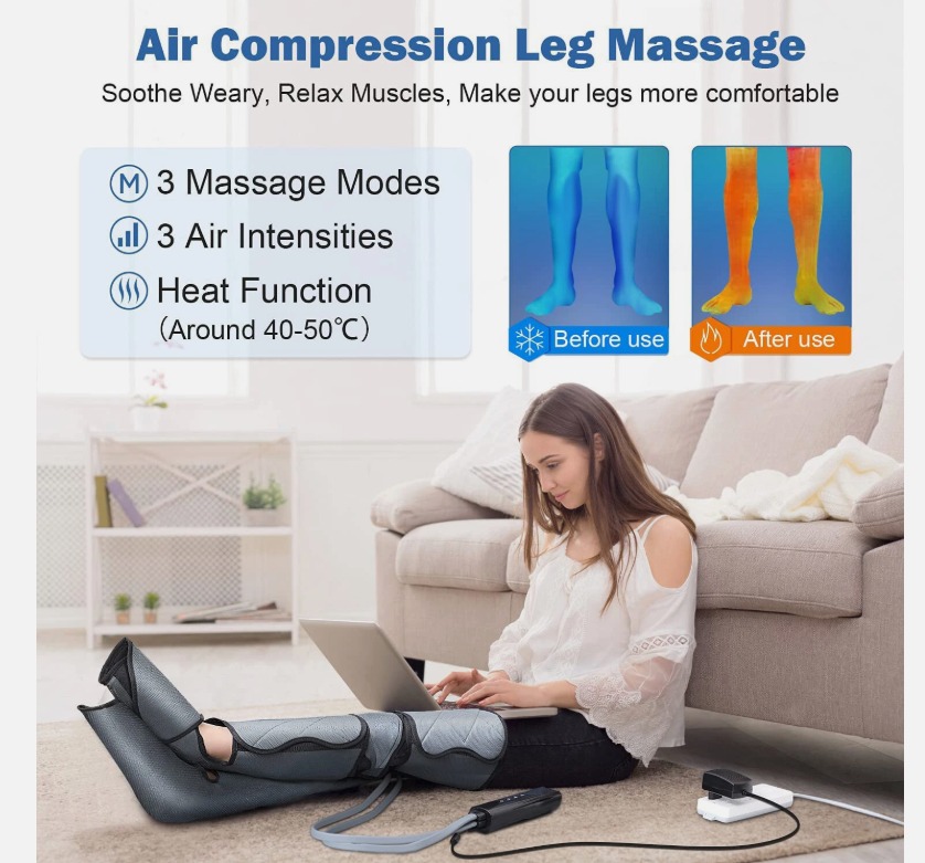 Picture of Air Compression Foot and Leg Massager Circulation & Relaxation – 4 Intensities with 6 Modes to Reliefs Pain 