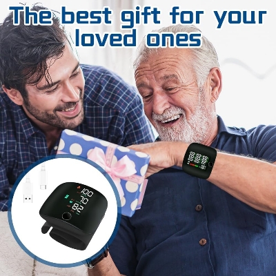 Picture of Wrist Blood Pressure Monitor with Large LCD Display, Automatic English Voice Output, Digital Wrist Blood Pressure Monitor with 2 x 99 Memory Spaces Black