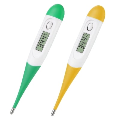 Picture of Digital thermometer with Flexible Tip  Fever Alarm & Beep Function  Waterproof & 10 seconds Fast Reading for Kids & Adults (Green)