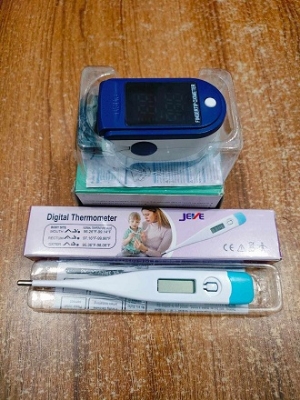 Picture of Pulse Oximeter Fingertip And thermometer Combo Offer Blue