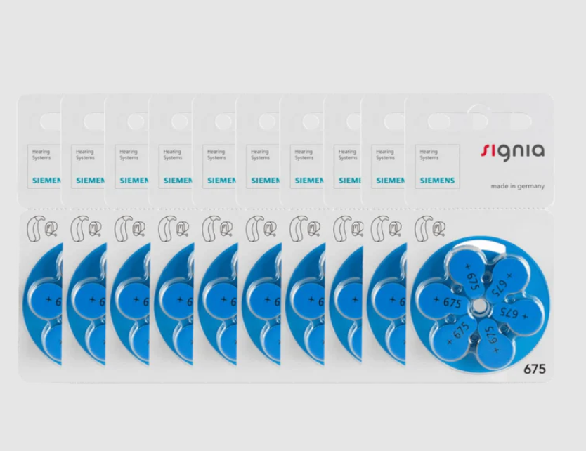 Picture of 60 cells x Siemens Signia 675 Size Hearing aid batteries 1 box Multicolor