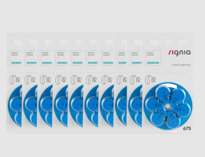 Picture of 60 cells x Siemens Signia 675 Size Hearing aid batteries 1 box Multicolor