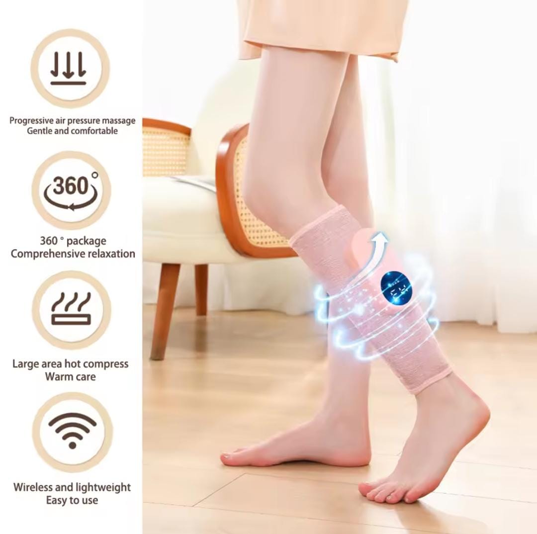 Picture of Leg and Foot Massager Automatic Kneading Pneumatic Air Wave Leg Instrument Electric Hot Compress Leg Massager ASH