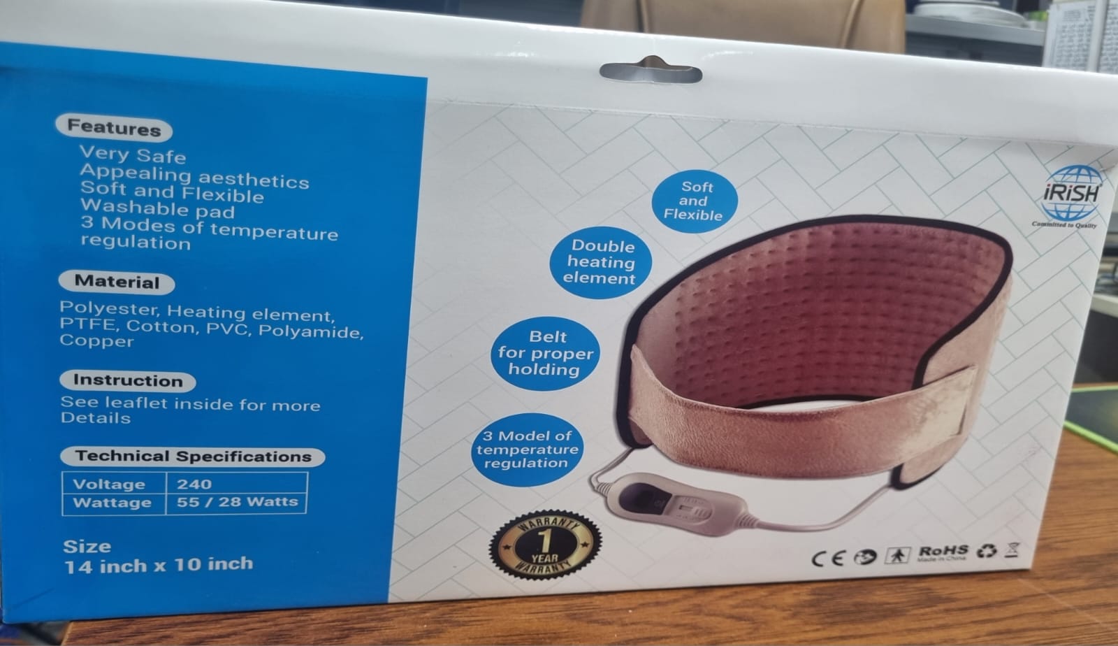 Picture of Heating Pad Ortho IRISH Grey