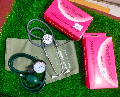 Picture of Super Care Aneroid Sphygmomanometer with Double Head Stethoscope 