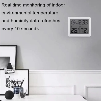 Picture of Digital world clock with 3.2 inch lcd display with room temperature humidity White