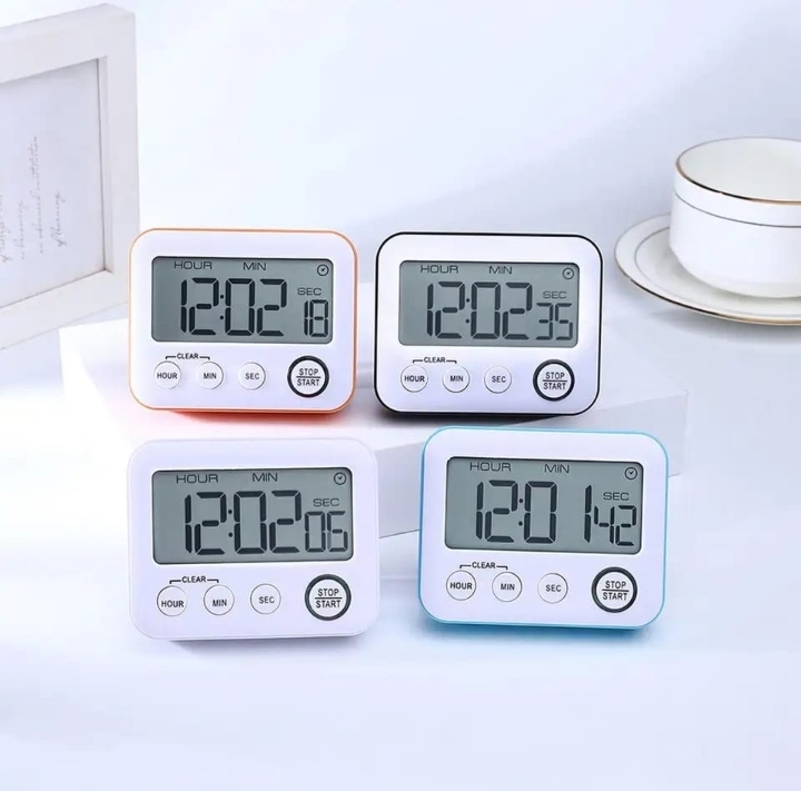 Picture of Digital Kitchen Timer: Teachers Classroom Counter Large LCD Loud Magnetic Clip Kids Simple Clock Mini Small Stopwatch Big Beeper Minute Hour Seconds Cooking Giant Multicolor