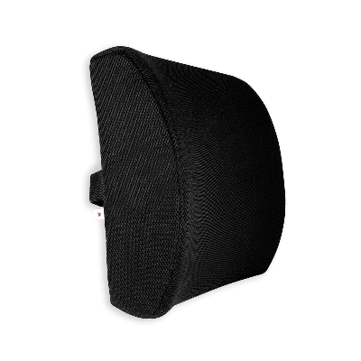 Picture of Foam Lumbar Support for Back Pain Relief Compatible with Computer, Office Chairs and Cars -Ergonomic Designs Having Anti Sweat Mesh Cover on Lumbar Chair Support Black