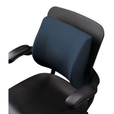 Picture of Foam Lumbar Support for Back Pain Relief Compatible with Computer, Office Chairs and Cars -Ergonomic Designs Having Anti Sweat Mesh Cover on Lumbar Chair Support Black