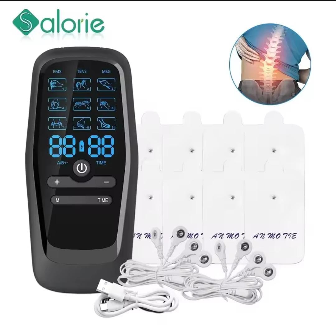 Picture of Physiotherapy Tens Muscle Stimulator Electric EMS Acupuncture Body Massage Digital Therapy Slimming Machine Electro Stimulator Black