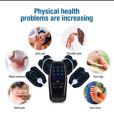Picture of Physiotherapy Tens Muscle Stimulator Electric EMS Acupuncture Body Massage Digital Therapy Slimming Machine Electro Stimulator Black