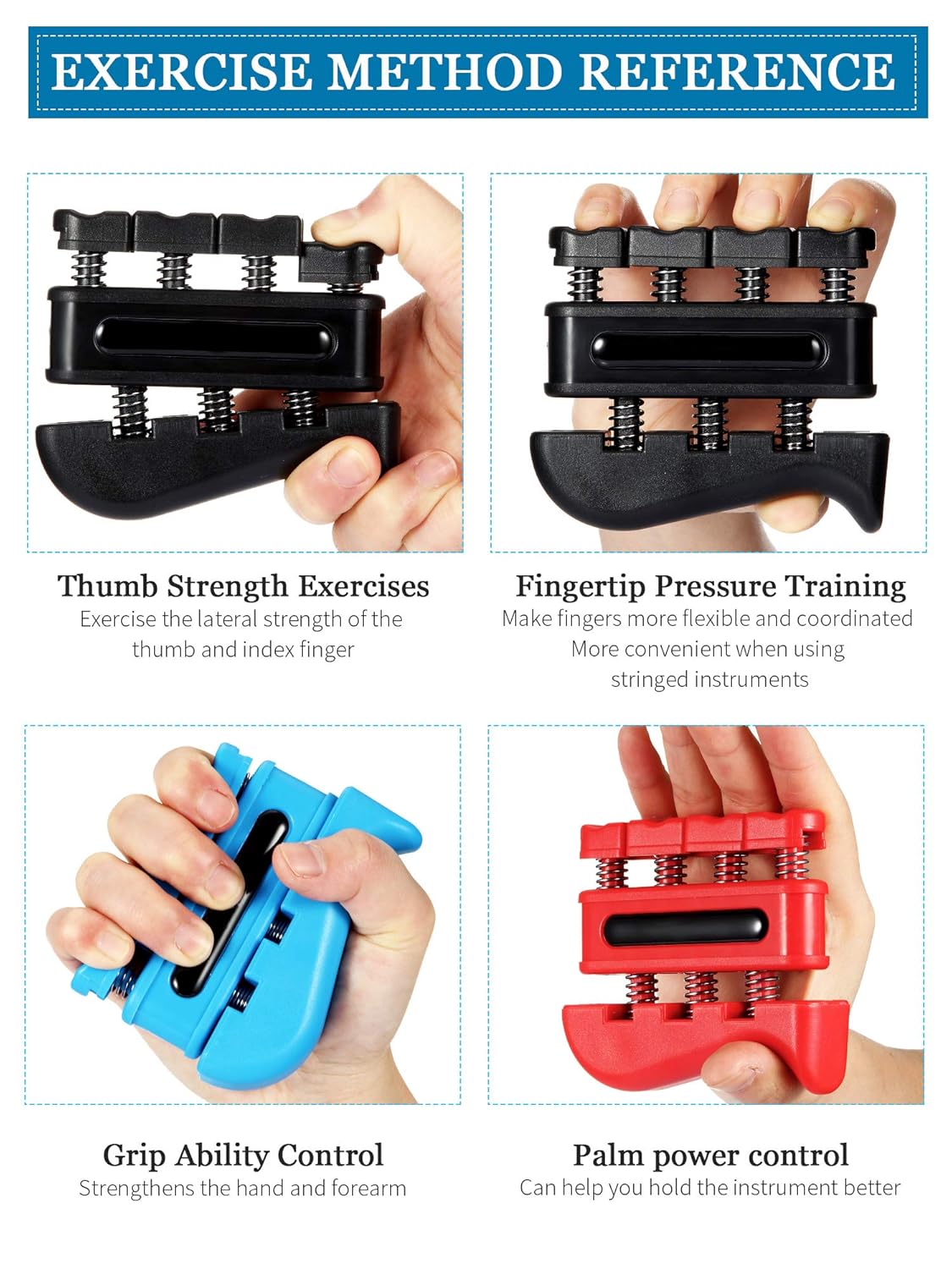 Picture of Finger Strengthener - Finger Exerciser for Forearm and Hand Strengthener - Hand Grip Workout Equipment for Musician, Rock Climbing and Therapy 