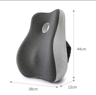 Picture of Back Support  Memory Foam Back Rest for Office Chair, Chair Back Support for Back Pain Relief, for Office/Home Chair & Car Seat, Removable Cover Grey