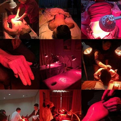 Picture of 275 W Infrared Therapy Infrared Lamp Infrared Lamp with Floor Tripod Red Light Lamp Heat Lamp Therapy Heating Red Light Lamp White