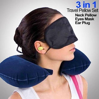 Picture of 3 in 1 Travel Neck Pillow Set - Neck Pillow Black
