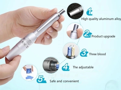 Picture of Stainless steel lancing pen lancet point pen hijama cupping bloodletting pen acupuncture massage 3Pin White