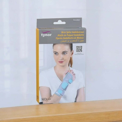 Picture of TYNOR WRIST SPLINT WITH THUMB, BLACK, 1 UNIT Brown