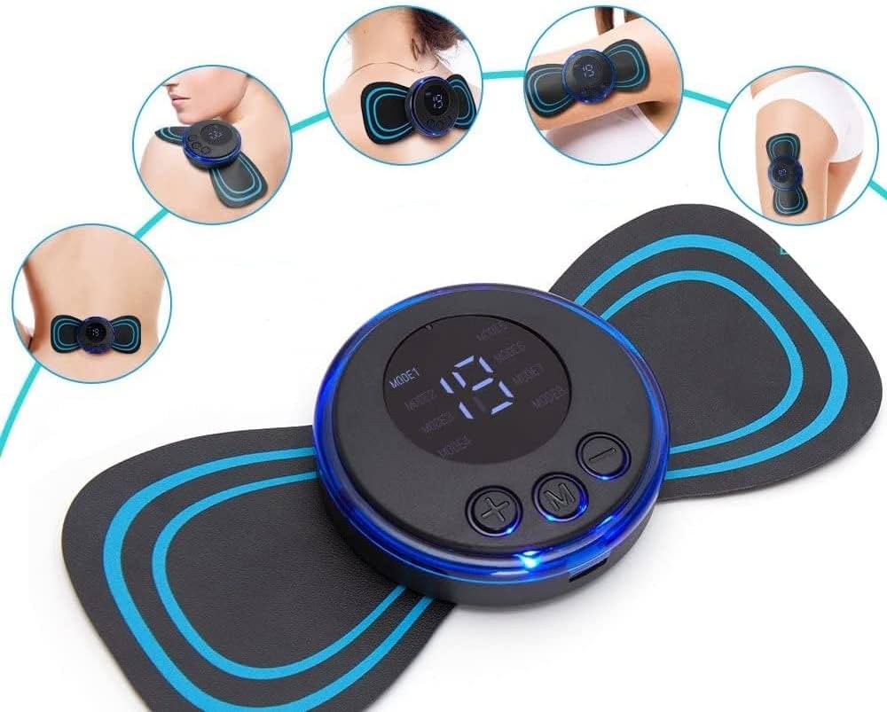 Picture of Portable Mini Electric Neck Massager EMS Massage Patch for Muscle Pain Relief Black