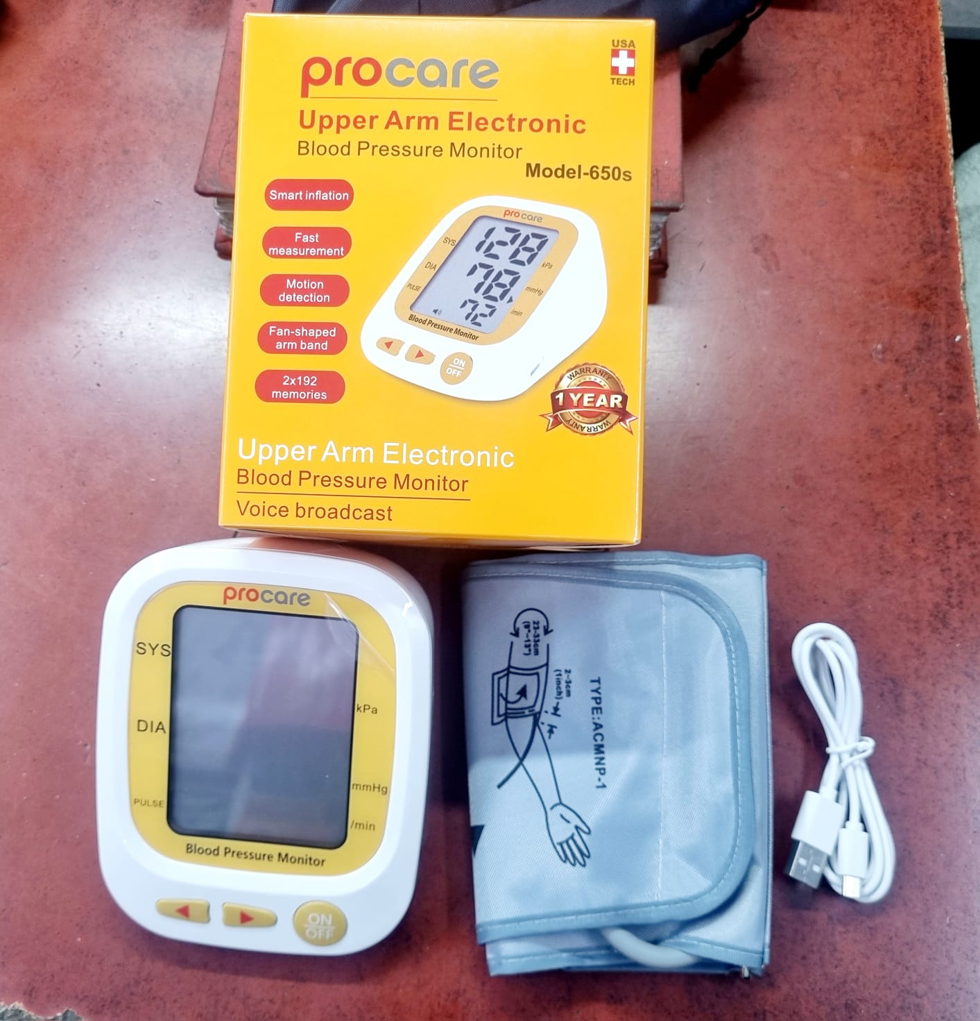 Picture of Procare 650s Digital Blood Pressure Monitor Automatic Upper Arm Blood Pressure Monitor-1 Years Replacement Warranty USB Electric System Upper Arm BP Heart Rate Sphygmomanomete Multicolor
