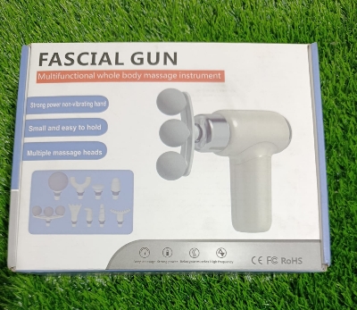 Picture of 3-Head Fascia Gun 9-Head Interchangeable Body Massager Deep Hitting Muscle Relaxation Shoulder, Waist and Back Massager Multicolor