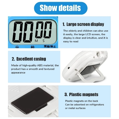Picture of Magnetic LCD Digital Kitchen Countdown Timer Stopwatch with Stand Practical Cooking Sports Alarm Clock Reminder Tools Multicolor