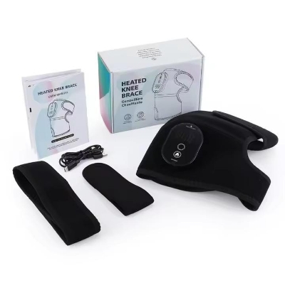 Picture of Cordless Knee Massager, Heated Knee Brace Wrap with Touch Screen Control, Adjustable Knee Shoulder Elbow Heating Pad, Heating Pad for Knee Elbow Shoulder Relax with Heat Black