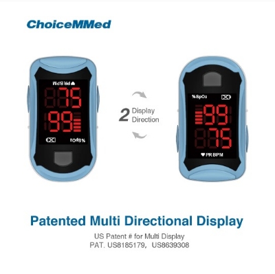 Picture of CHOICEMMED MD300C19 Finger Pulse Oximeter Oxygen Saturation Monitor - Pulse Ox Fingertip o2 Monitor FDA and CE Approved Sky blue